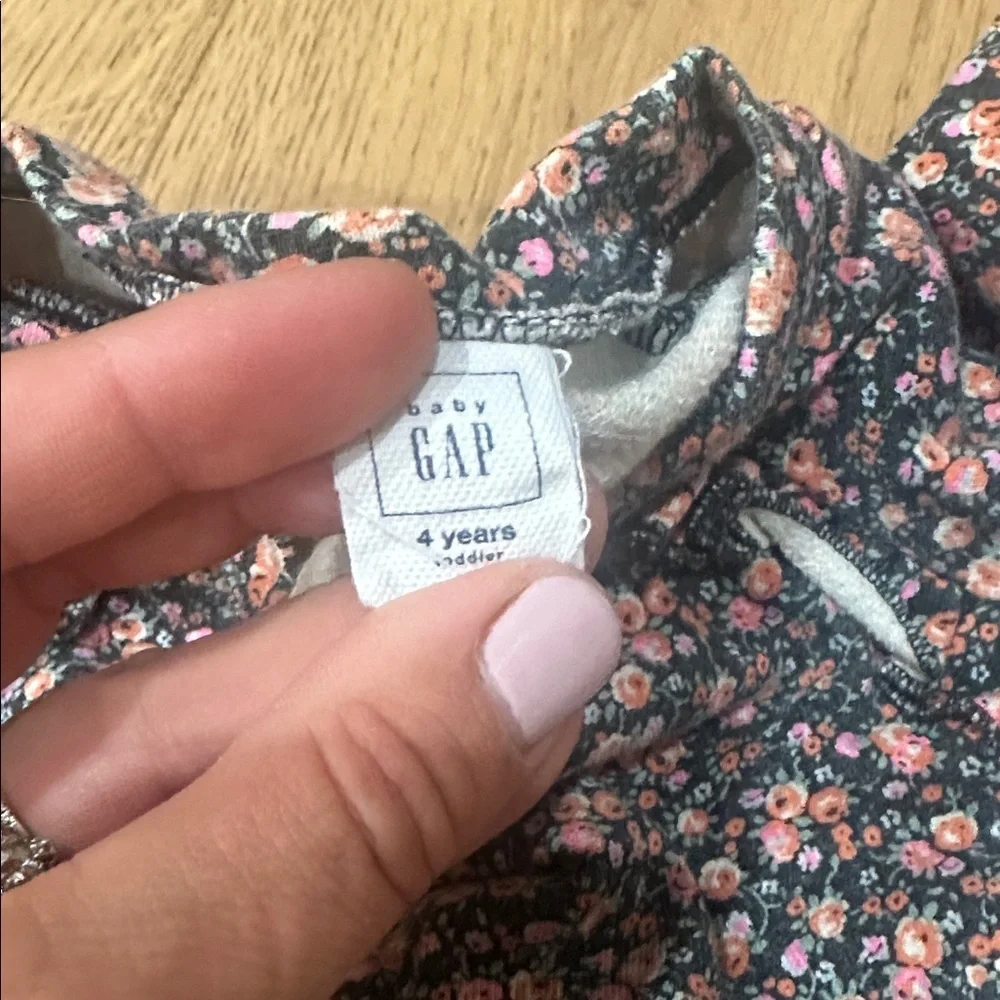 Gap girls Floral Long Sleeve Kids Dress 4T cozy